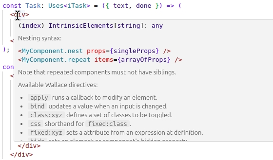Tool tip on JSX element
